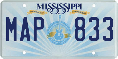 MS license plate MAP833
