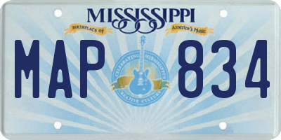 MS license plate MAP834