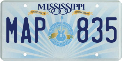 MS license plate MAP835