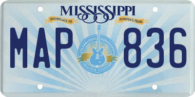 MS license plate MAP836