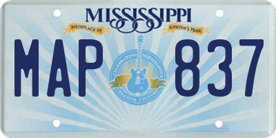 MS license plate MAP837