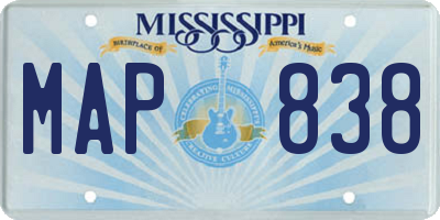 MS license plate MAP838