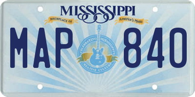 MS license plate MAP840