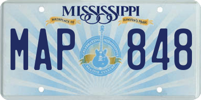 MS license plate MAP848