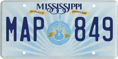 MS license plate MAP849