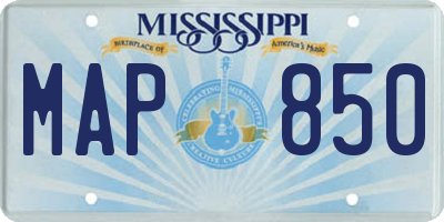 MS license plate MAP850