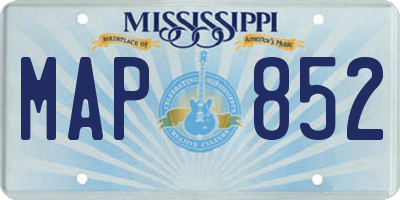 MS license plate MAP852