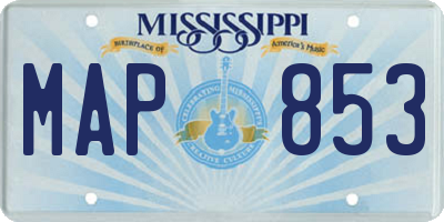 MS license plate MAP853