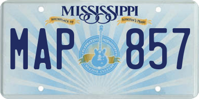 MS license plate MAP857