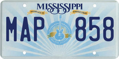 MS license plate MAP858
