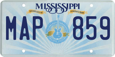 MS license plate MAP859