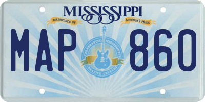 MS license plate MAP860