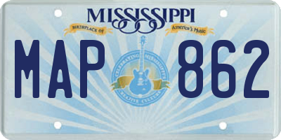 MS license plate MAP862