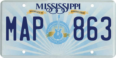 MS license plate MAP863