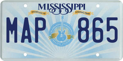 MS license plate MAP865