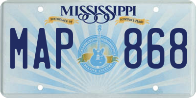 MS license plate MAP868