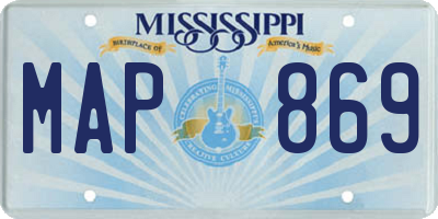 MS license plate MAP869