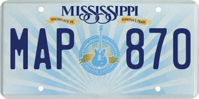 MS license plate MAP870