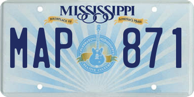 MS license plate MAP871