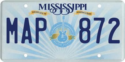 MS license plate MAP872