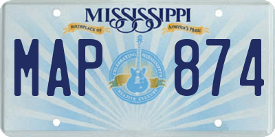 MS license plate MAP874
