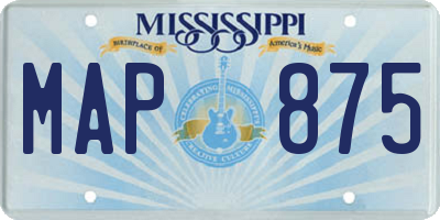 MS license plate MAP875