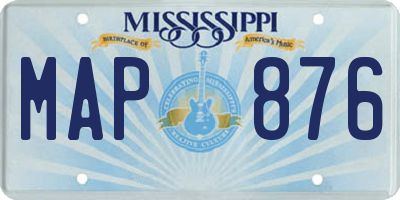 MS license plate MAP876