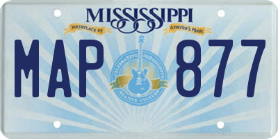MS license plate MAP877