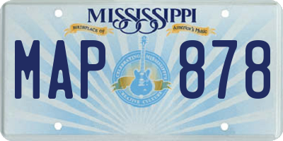 MS license plate MAP878