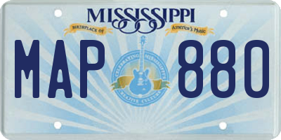 MS license plate MAP880