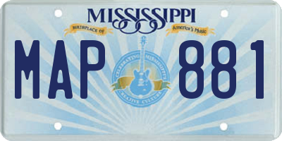 MS license plate MAP881
