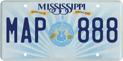 MS license plate MAP888