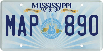 MS license plate MAP890