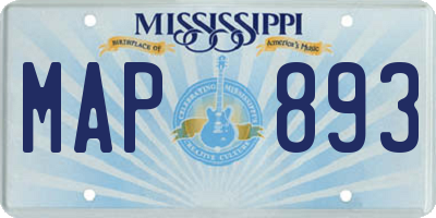 MS license plate MAP893