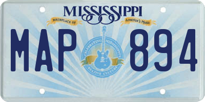 MS license plate MAP894