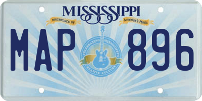 MS license plate MAP896