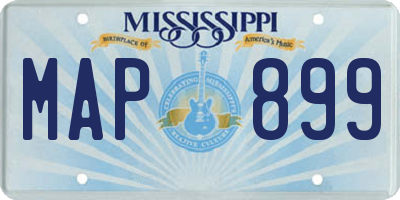 MS license plate MAP899