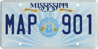 MS license plate MAP901