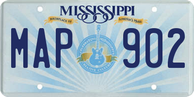 MS license plate MAP902