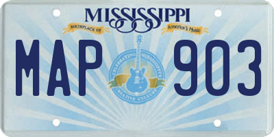 MS license plate MAP903