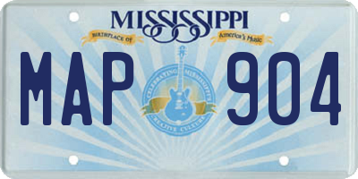 MS license plate MAP904