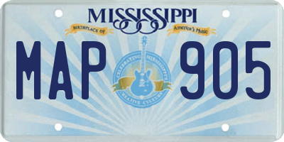 MS license plate MAP905