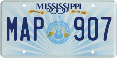 MS license plate MAP907