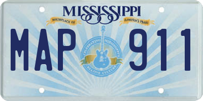 MS license plate MAP911