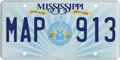 MS license plate MAP913