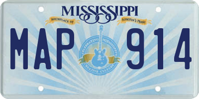 MS license plate MAP914