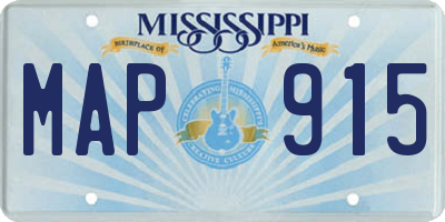 MS license plate MAP915