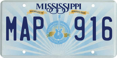 MS license plate MAP916