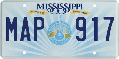 MS license plate MAP917