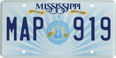 MS license plate MAP919